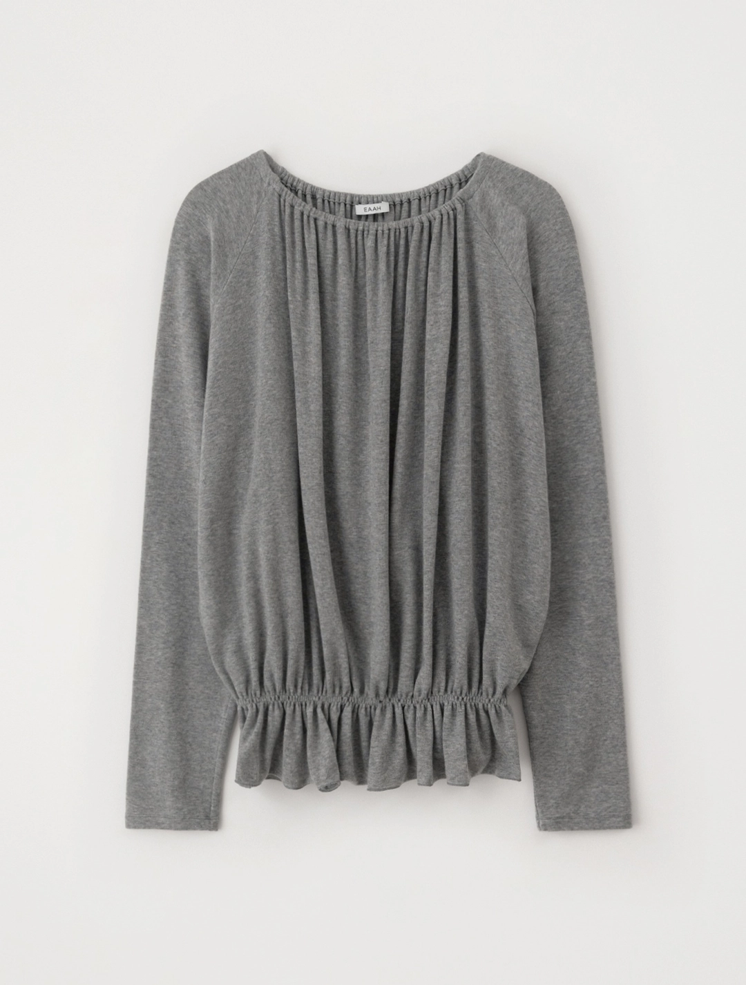 이아 Wool Shirring Banding Top (Grey) 상품 이미지 1