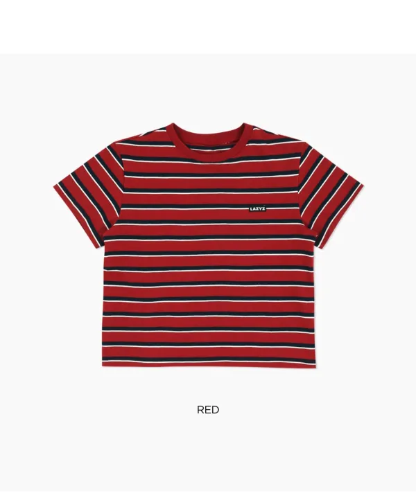 Classic Label Stripe T-shirt (2color)