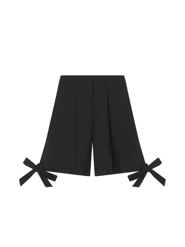 Big Ribbon Bermuda Pants - Black