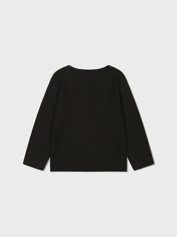 Pointelle Sweater_Black