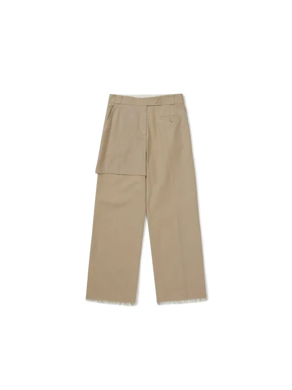 OVERLAY STRAIGHT PANTS (BEIGE)