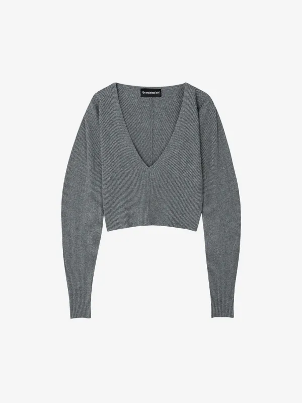 V NECK LAYERED KNIT