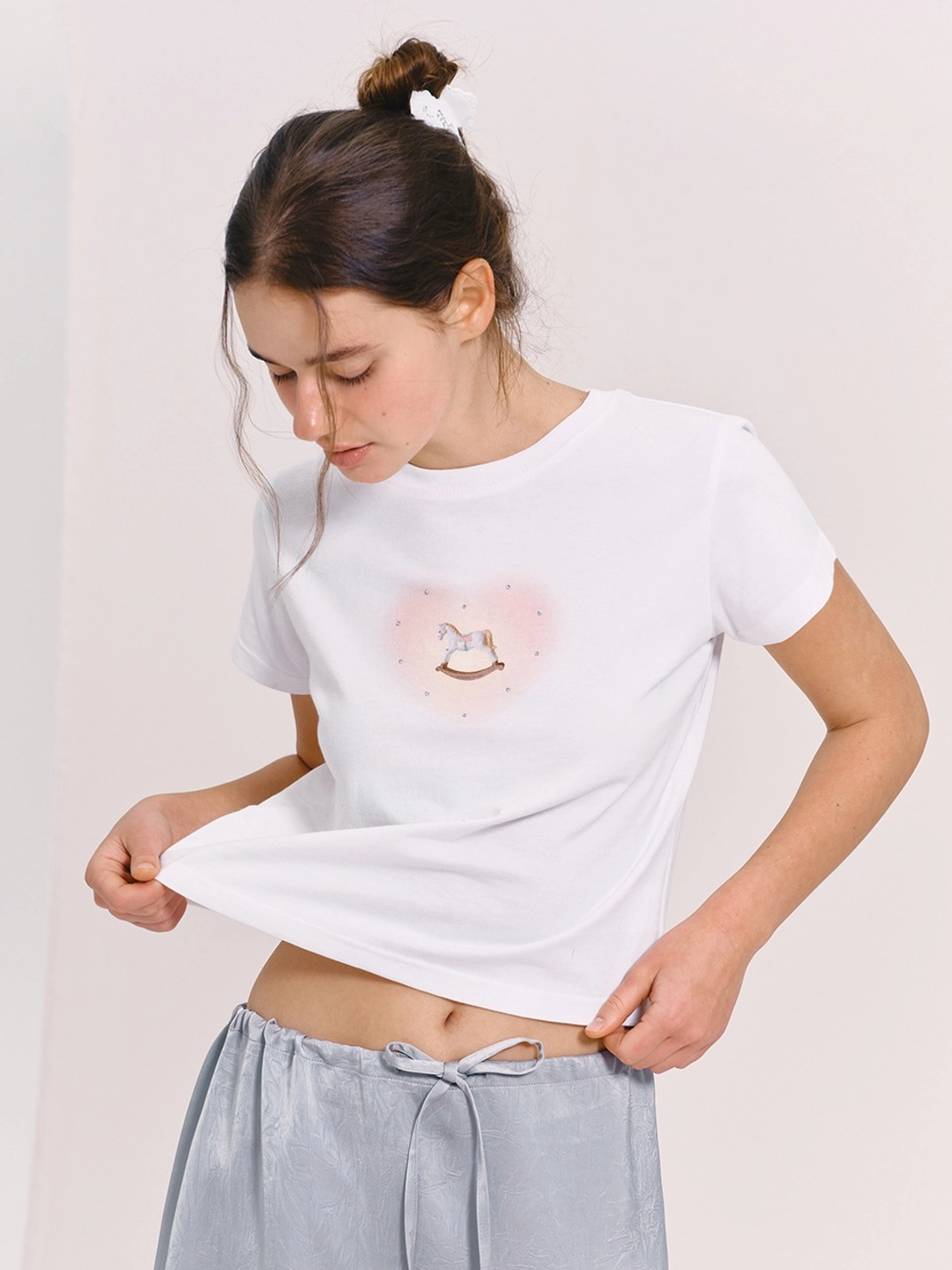 마가린핑거스 PONY HOTFIX T-SHIRT (WHITE) 상품 이미지 2