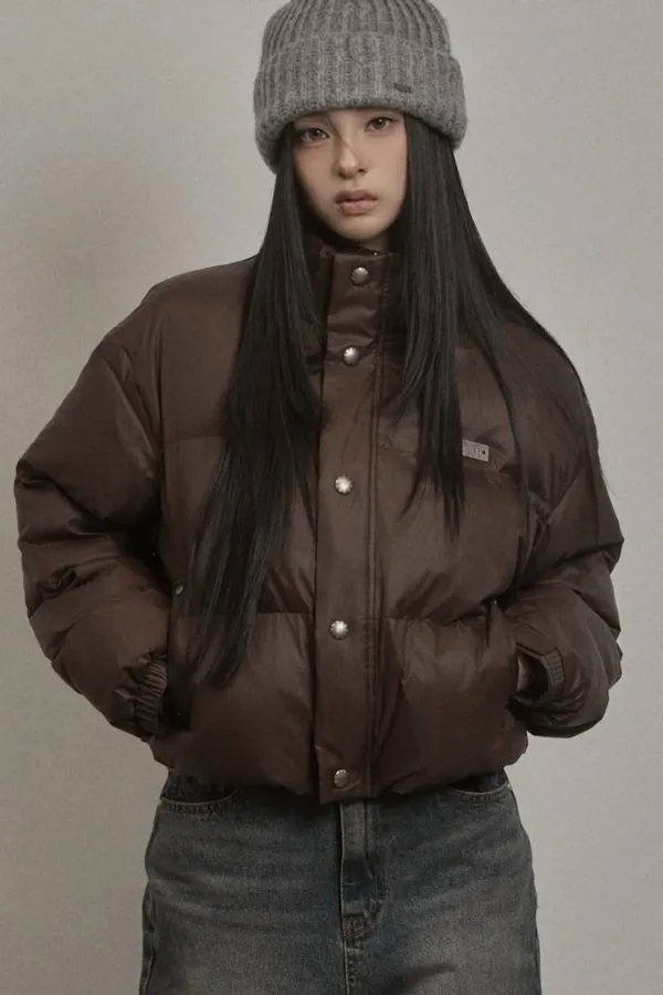 Stud Padded Jacket (brown)