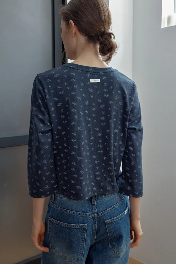 baker flower tee - navy