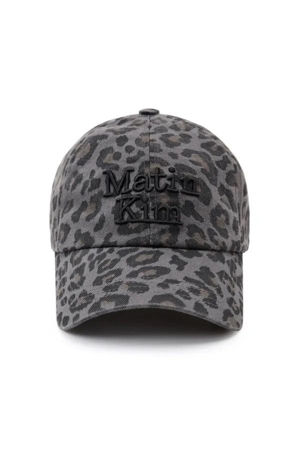 MATIN LEOPARD VOLUME LOGO BALL CAP IN DARK GREY