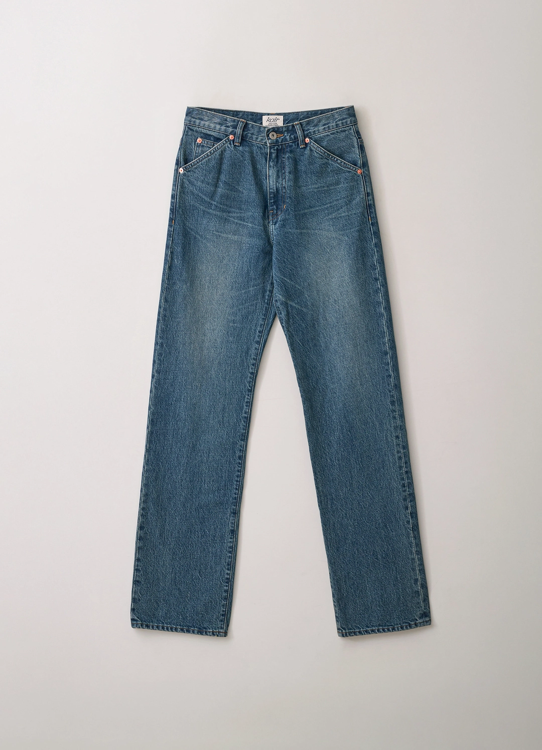 Cinch-back Regular Denim Pants (Indigo)