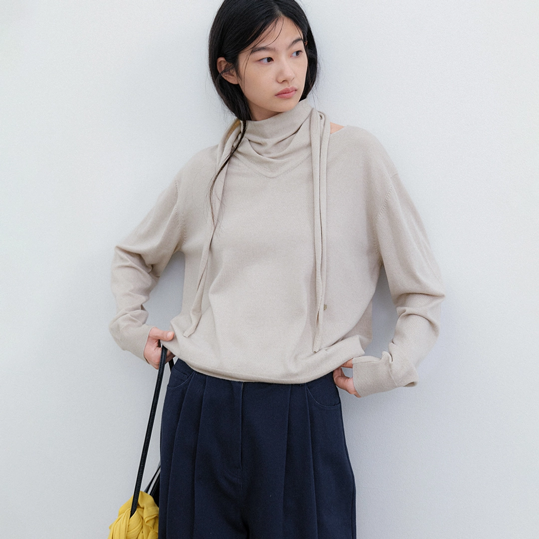 아뜰리에 나인 (T-7297)TRIANGLE SCARFED KNIT 상품 이미지 1