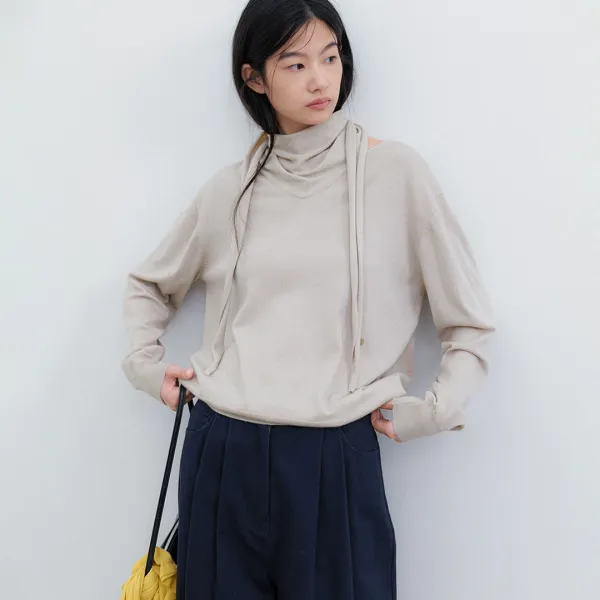 (T-7297)TRIANGLE SCARFED KNIT