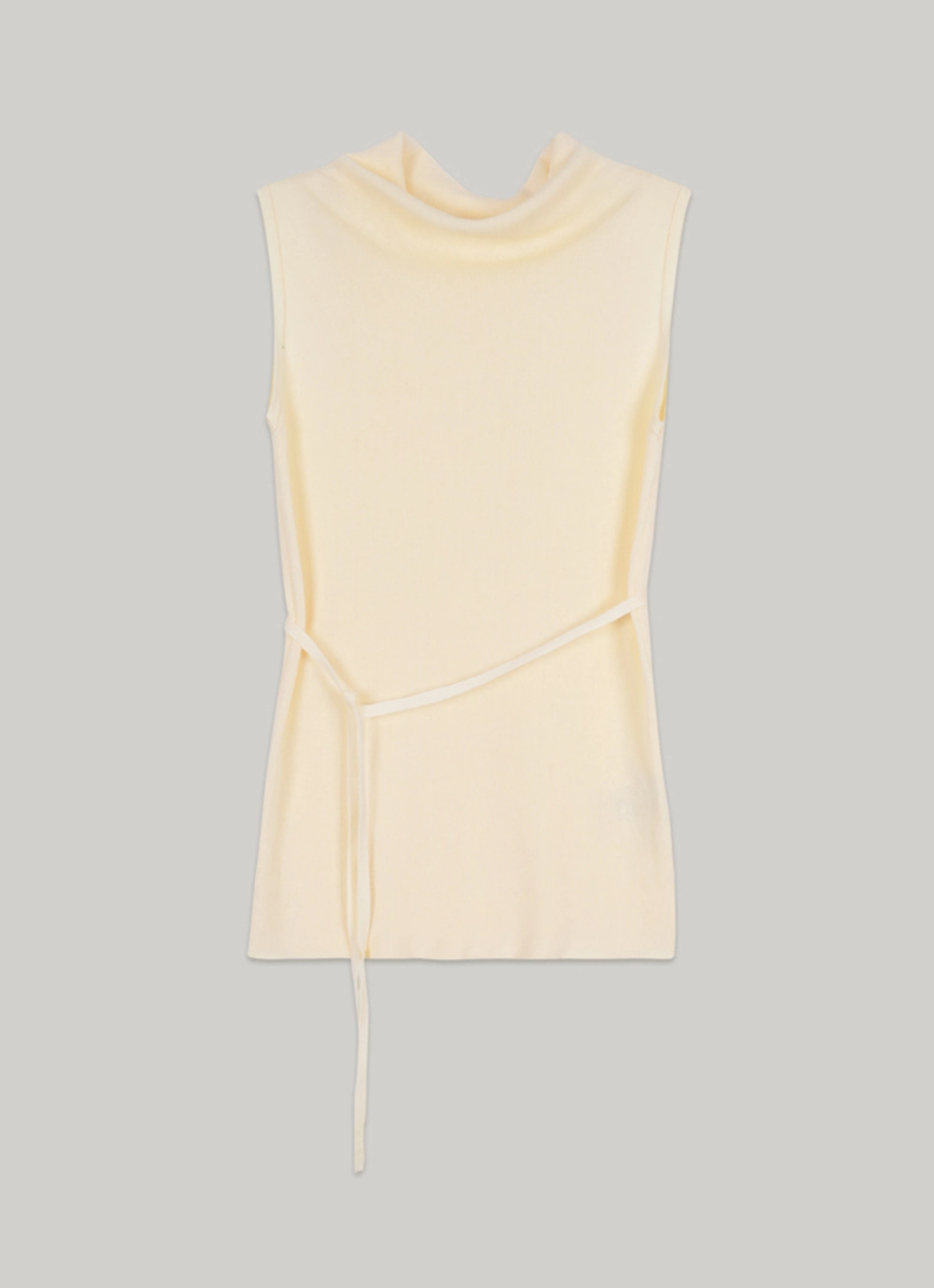 아워코모스 comos 1466 cotton drape neck sleeveless knit (cream) 상품 이미지 3