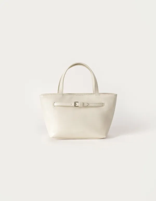 Belted Tote Bag - Cream