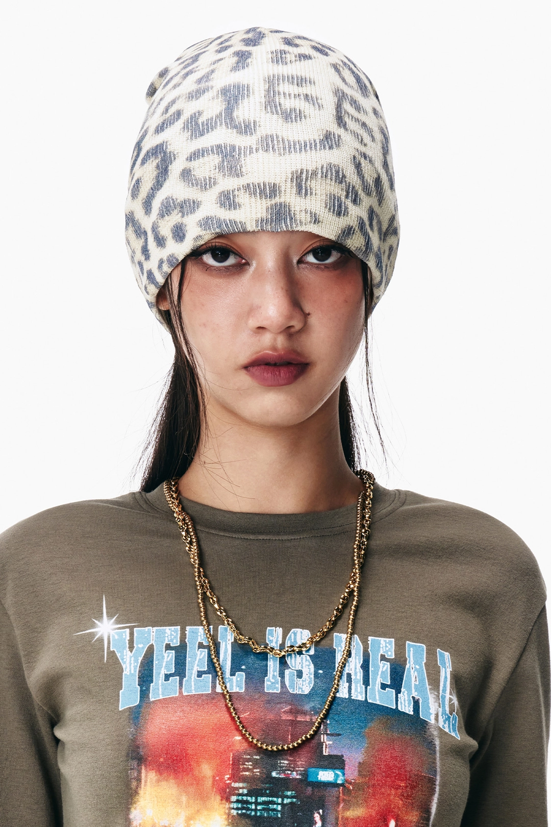 와이이이엘 LEOPARD PATTERN BEANIE 상품 이미지 2