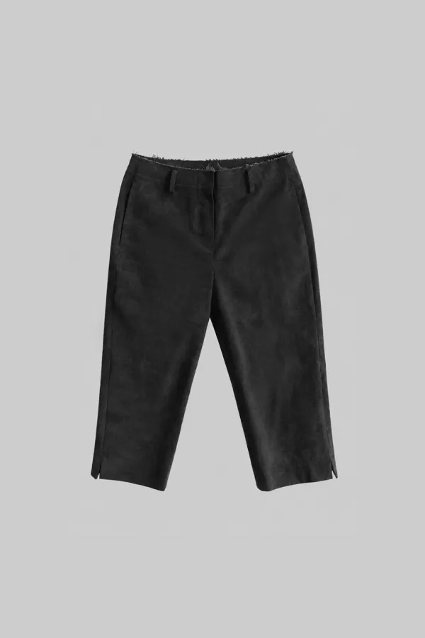 Slant Line Capri Pants (moss charcoal)