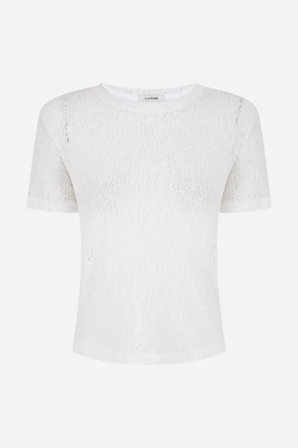 zenda sheer textured t-shirt