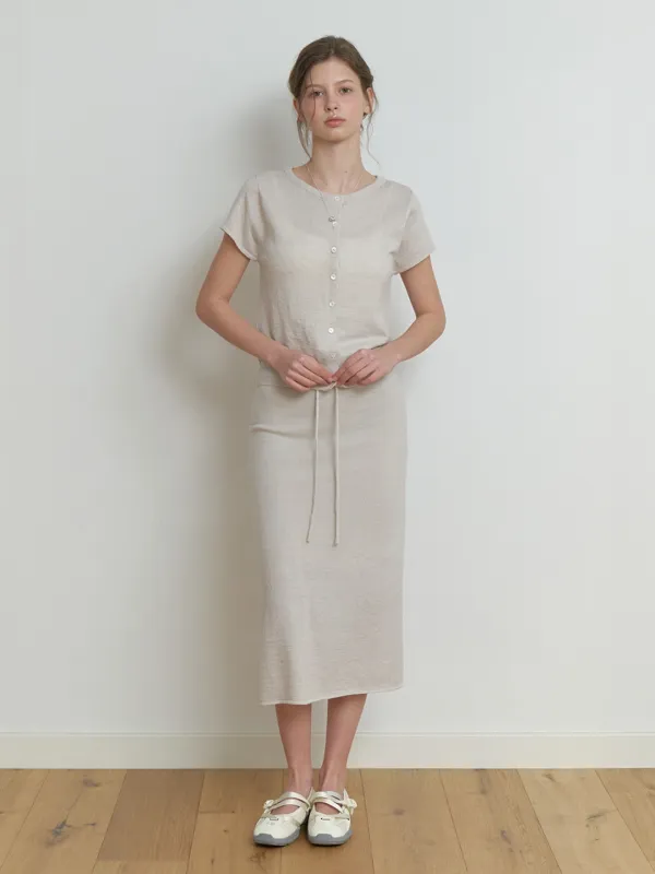 [SET] Two-piece knit set (sand gray)