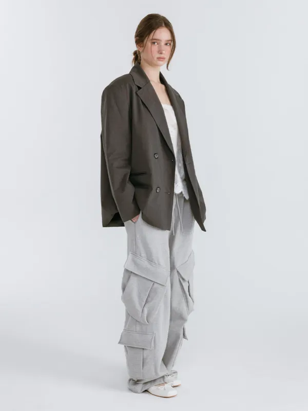 DOUBLE CARGO SWEATPANTS / GREY