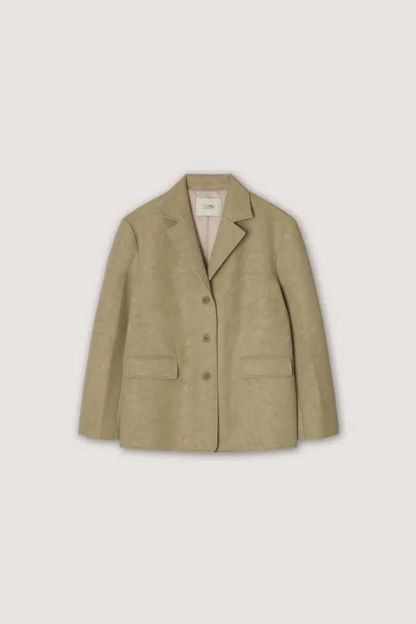 [9th] Peanut Leather Jacket - Beige