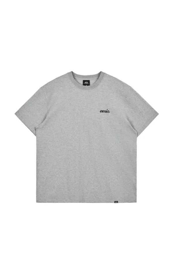 (UNISEX) OVERSIZED EMBOSSING LOGO T-SHIRTS-GRAY