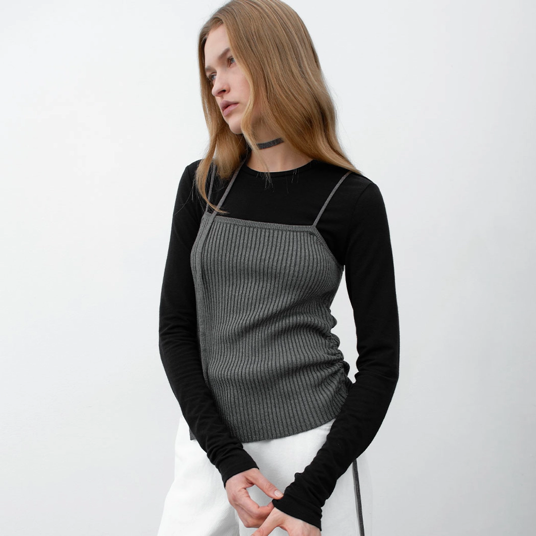 아뜰리에 나인 (Z-T-7103)LEO BUSTIER TIE KNIT S 상품 이미지 2