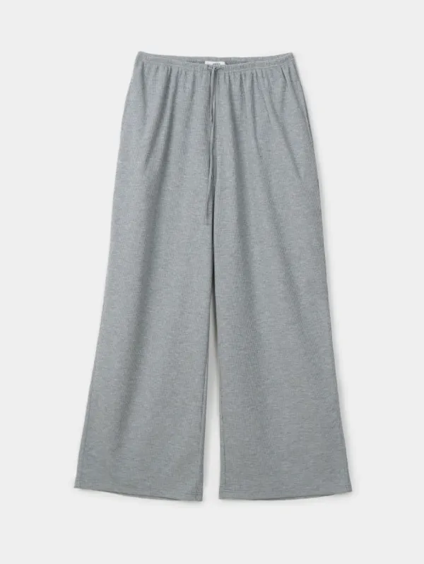 3rd / Waffle Loose Wide Pants (melange grey)