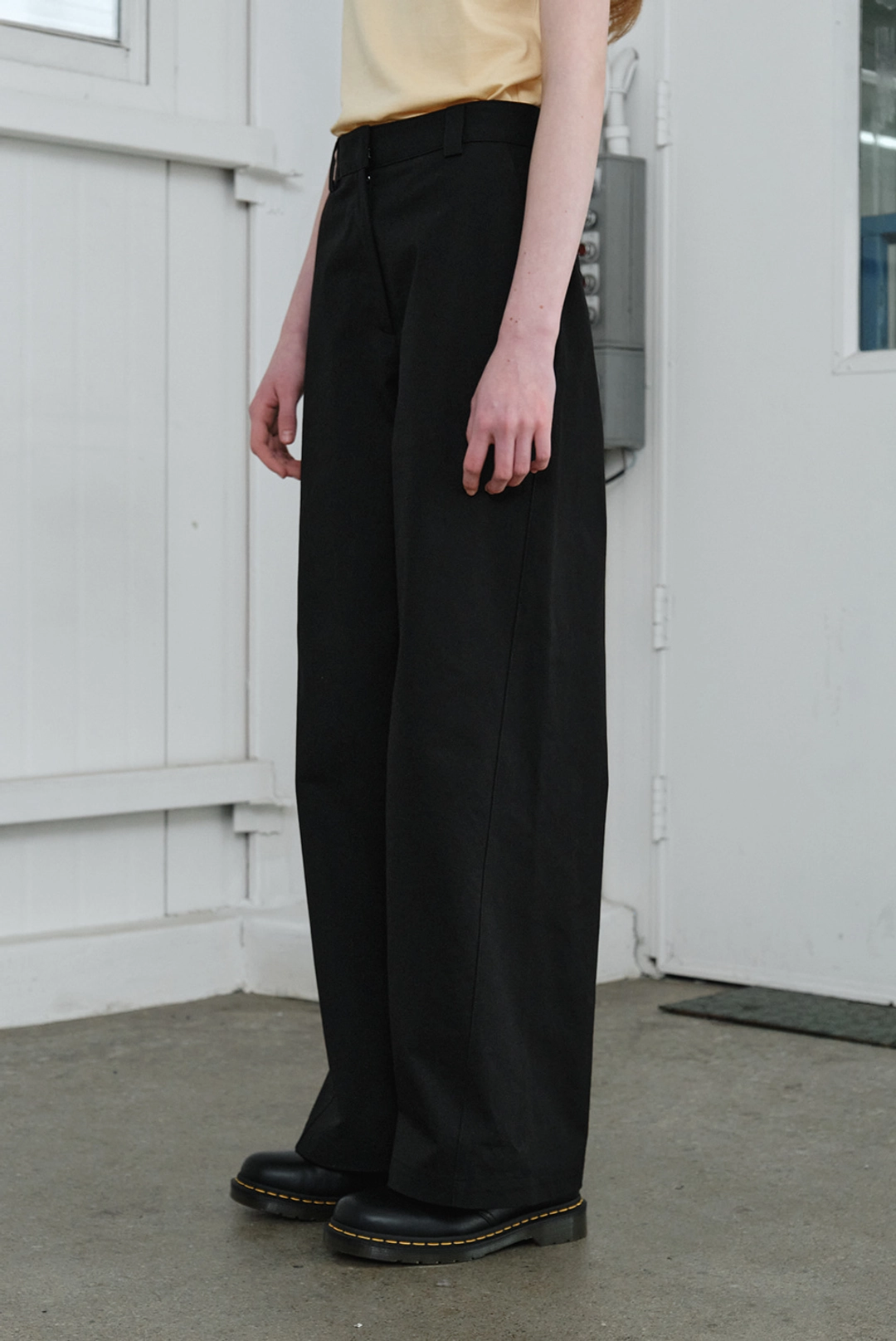 브렌다 브렌든 line cotton pants - black 상품 이미지 2
