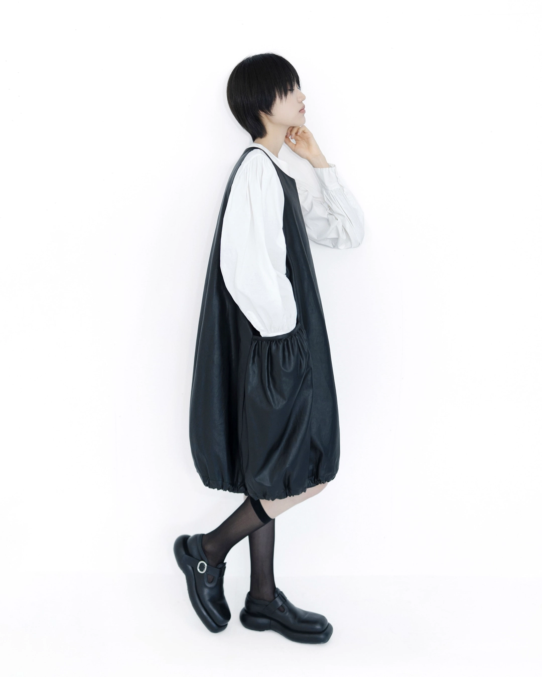 유노이아 leather moss short dress (open, 단독 주문 시 선발송) 상품 이미지 2