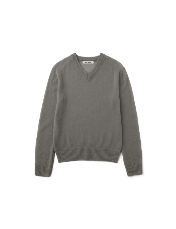 Sheer V-neck Knit (Charcoal)