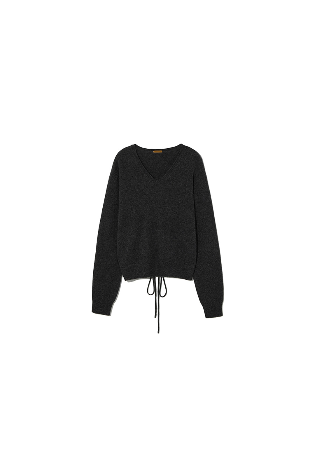 르917 SOFT ALPACA BLEND TIE V-NECK KNIT TOP [CHARCOAL] 상품 이미지 1