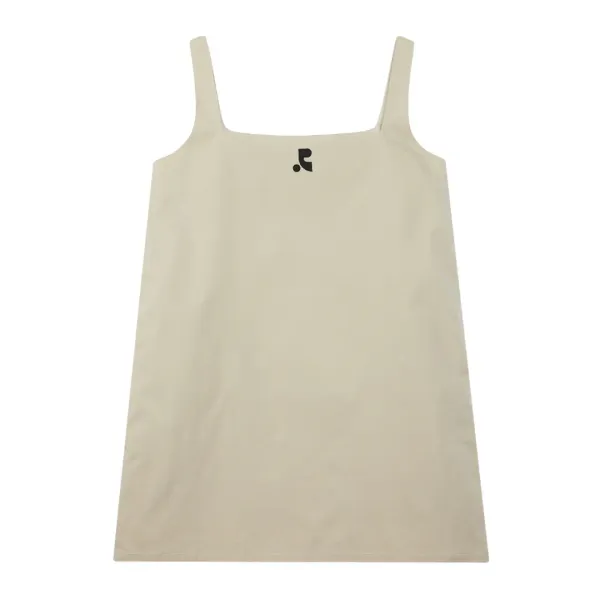 SQUARE NECK MINI DRESS - BEIGE