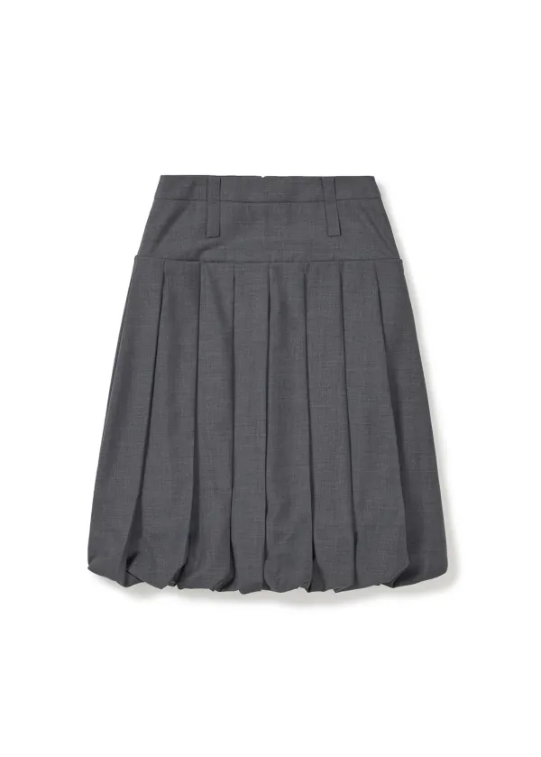 [2nd REORDER] TAILORED VOLUME SKIRT (MELANGE GREY)