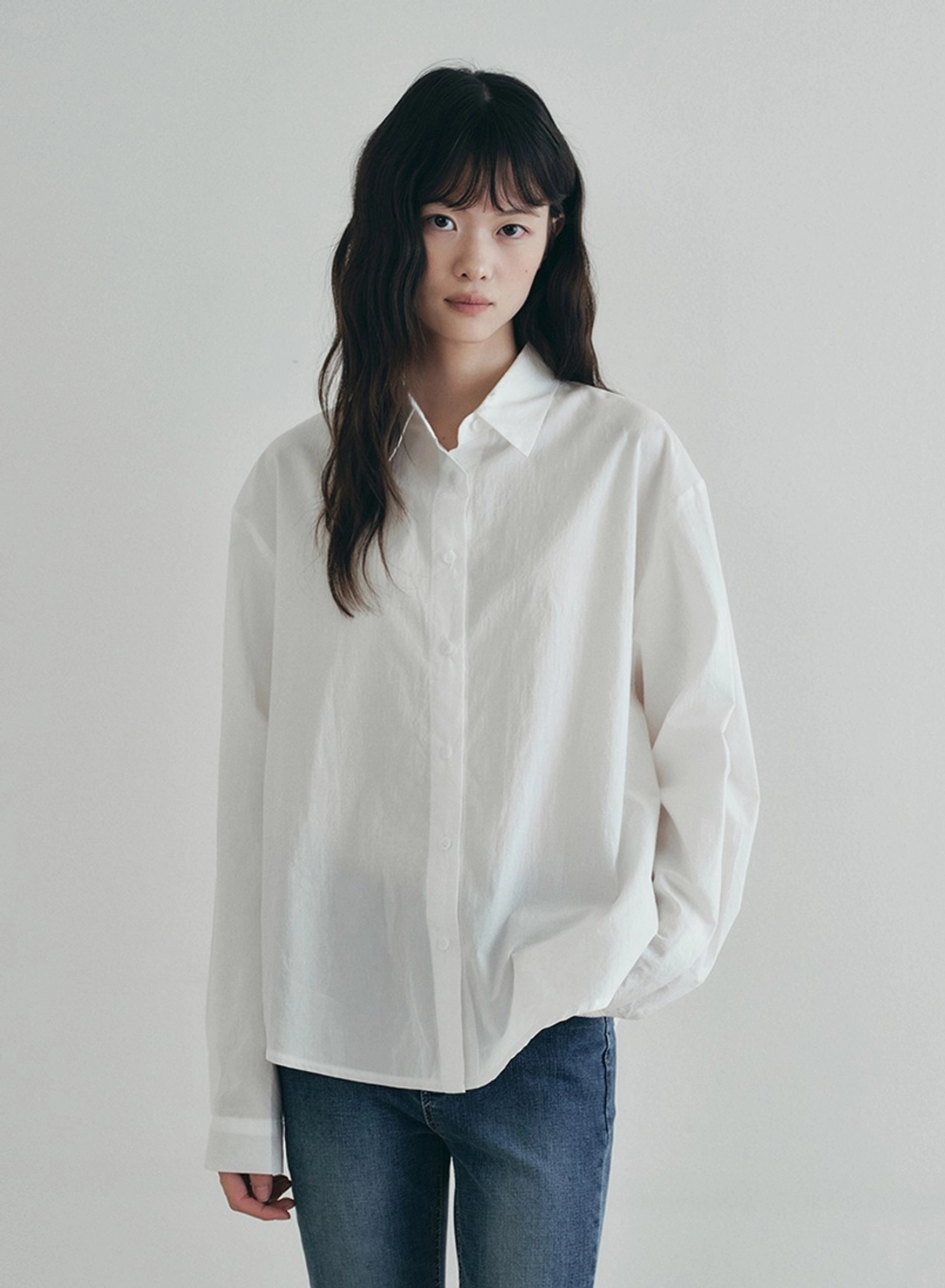 로에일 코튼 스탠다드 카라 셔츠 - 아이보리 상품 이미지 2