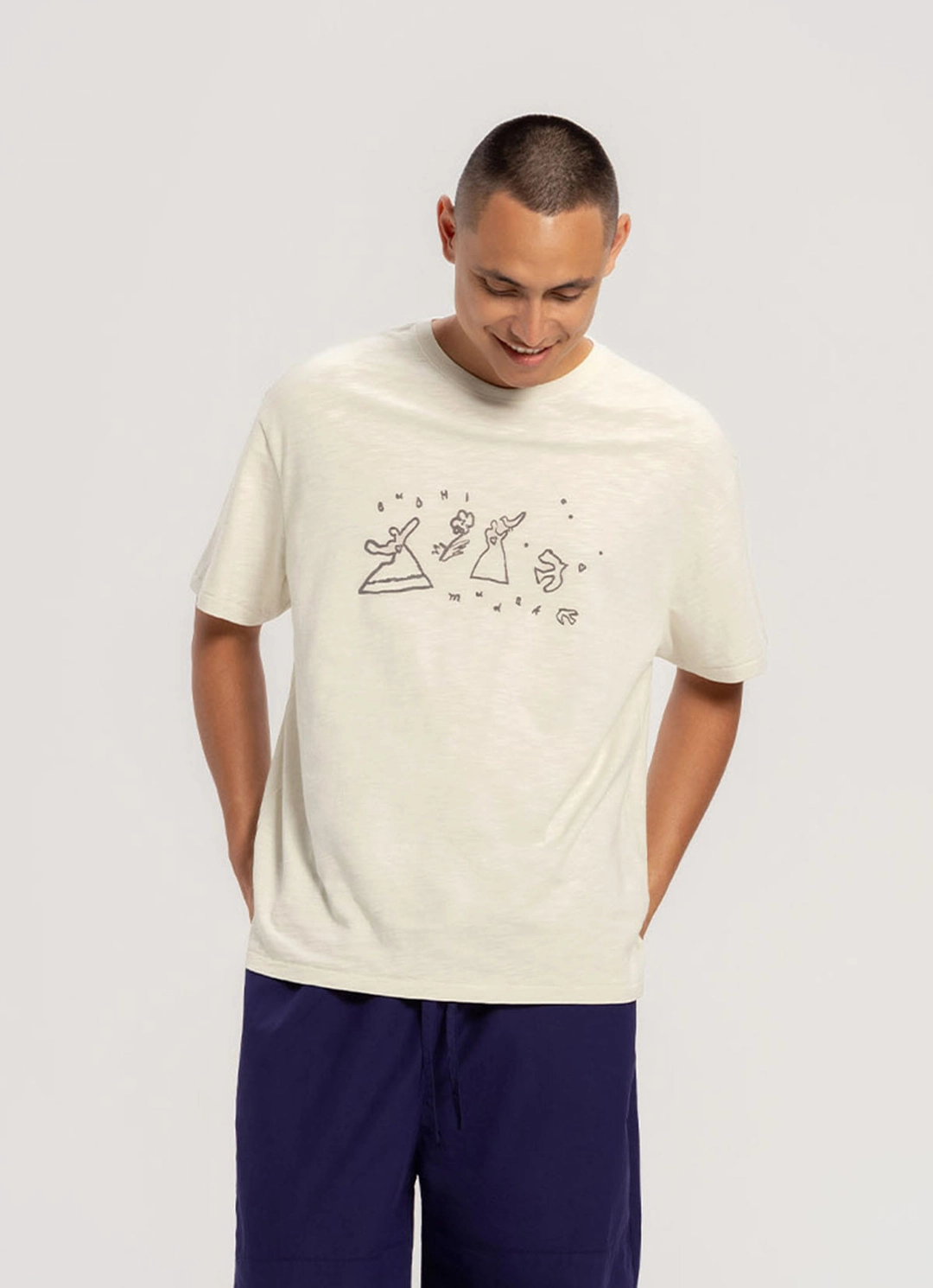 부디무드라 Kasih loose fit T (Unisex)_Bone White 상품 이미지 3