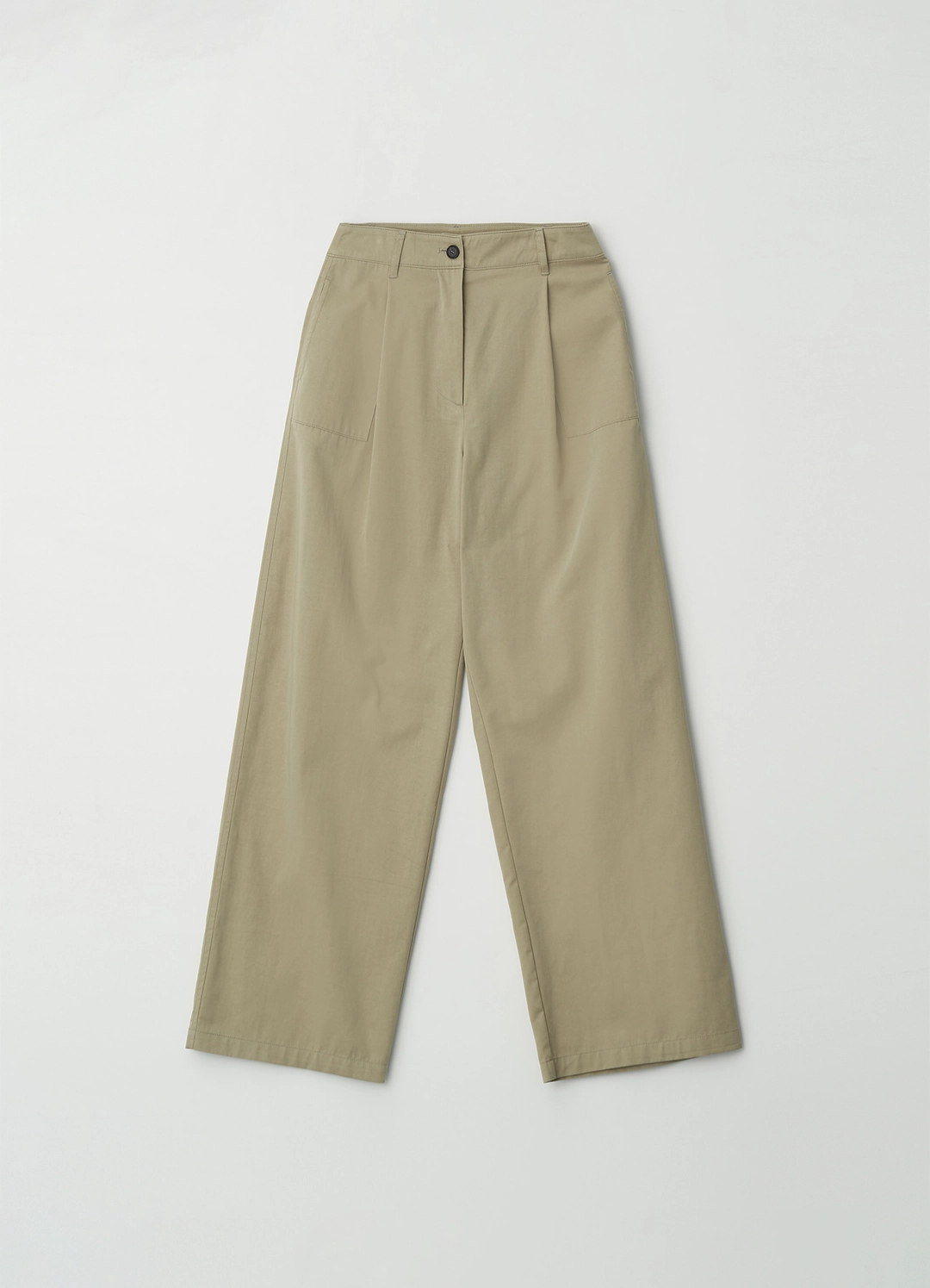 스텝어라운드 [1차] Cotton wide relaxed pants_BEIGE 상품 이미지 1