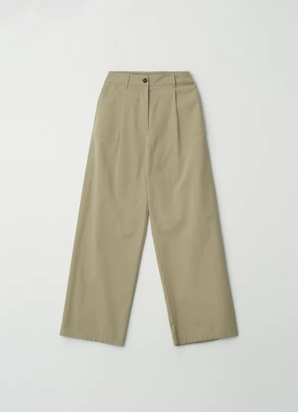 [1차] Cotton wide relaxed pants_BEIGE
