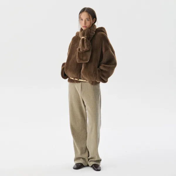 Reversible Mink fur Jumper_Brown