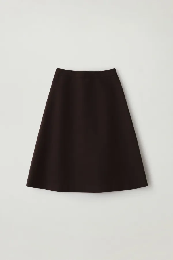 Wool flared skirt (Brown)