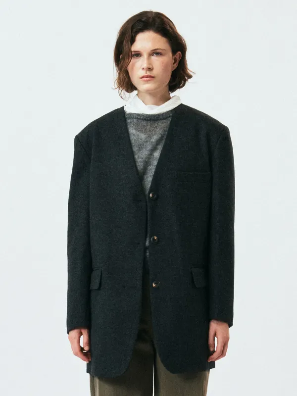 Wool V-neck Over JK_(Charcoal)