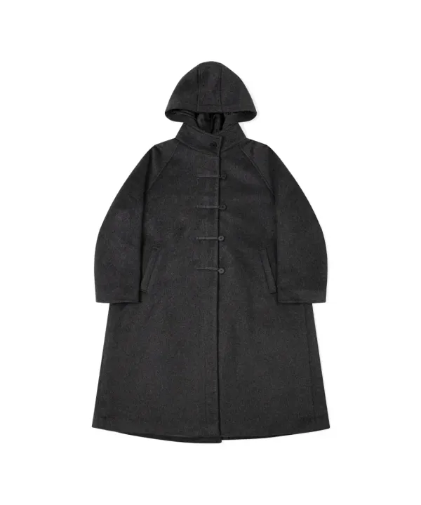 Hoodie long duffle coat CHARCOAL