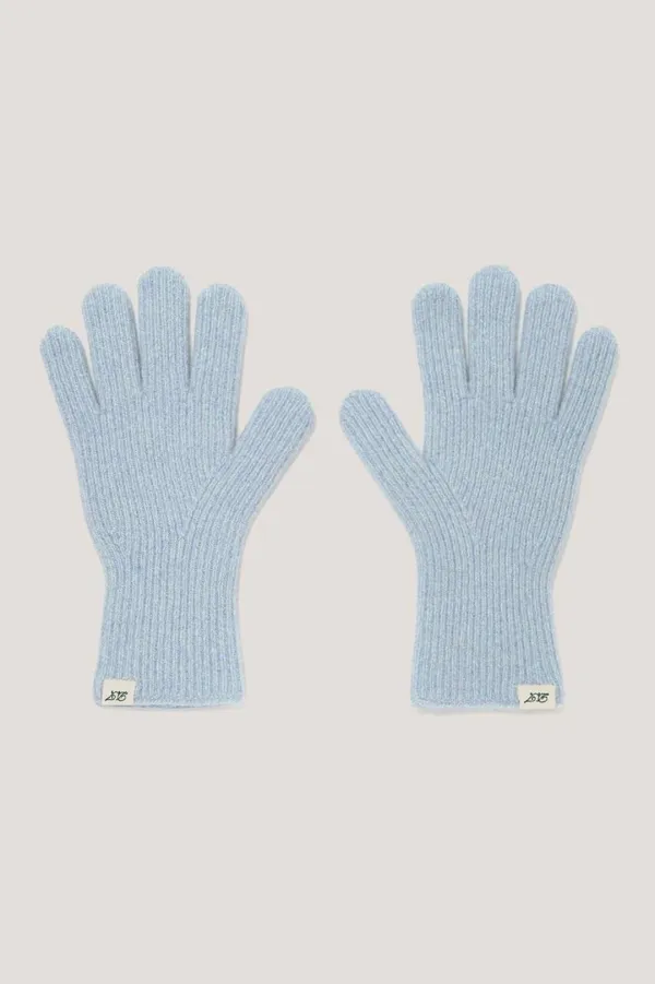 WHOLEGARMENT KNIT GLOVES SKY BLUE