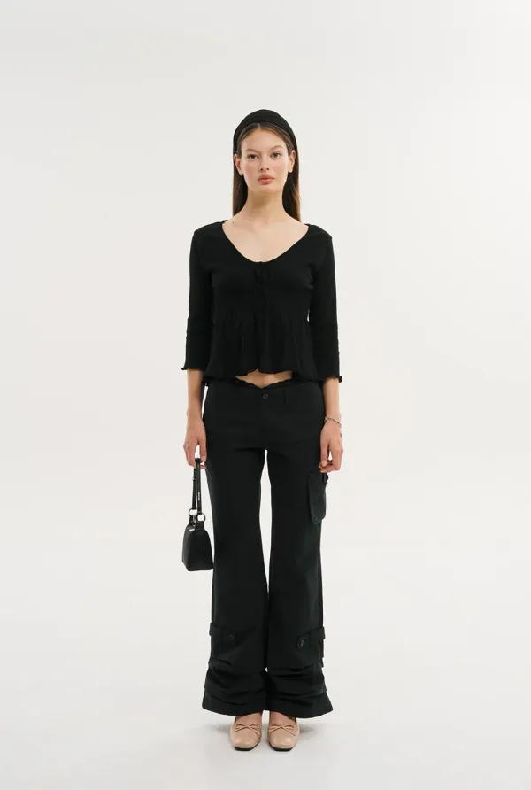 Lace trim cargo pants