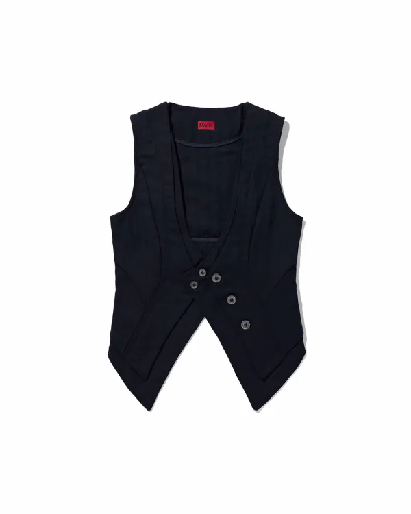 OVERLAP LAYERED VEST_BLACK