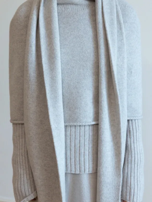 BABY ALPACA BLEND RIBBED TOP [GREY, BROWN]
