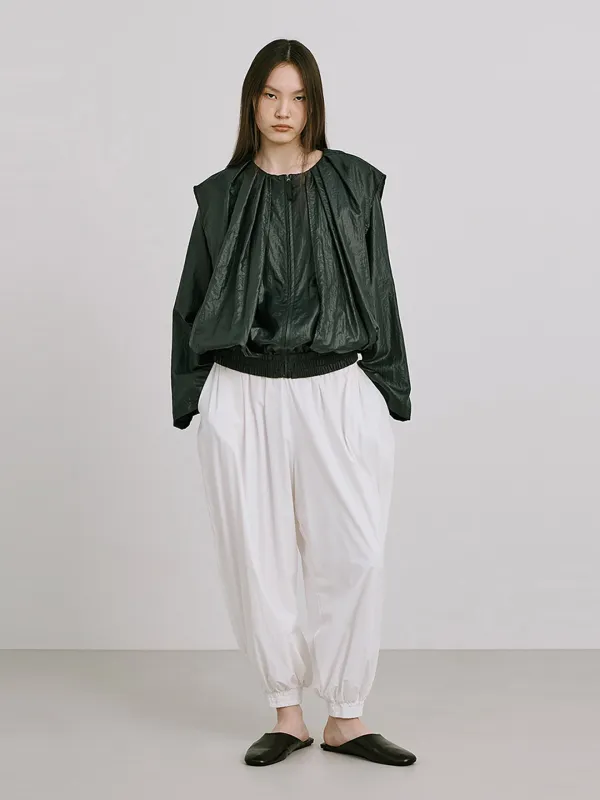 Shirred Moon Jar Pants_White
