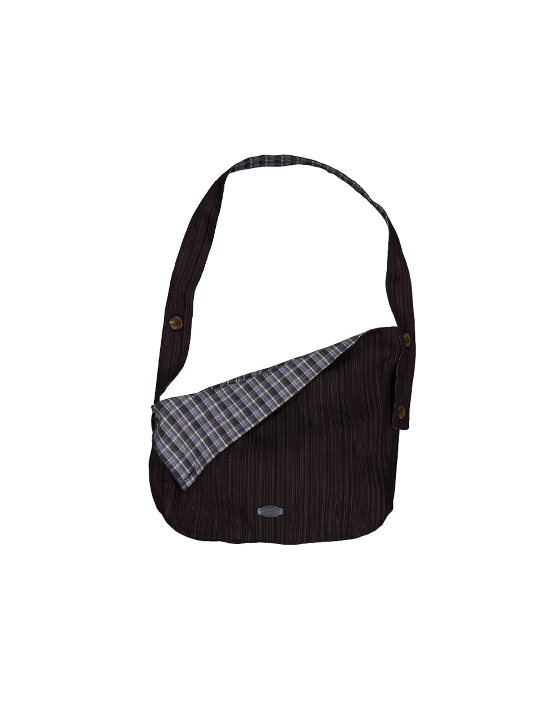 무음 [2차 입고]Floppy Cross-Shoulder Bag (Charcoal_Check) 상품 이미지 2