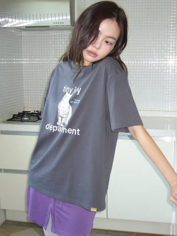 Joy Cat T-Shirt - Charcoal