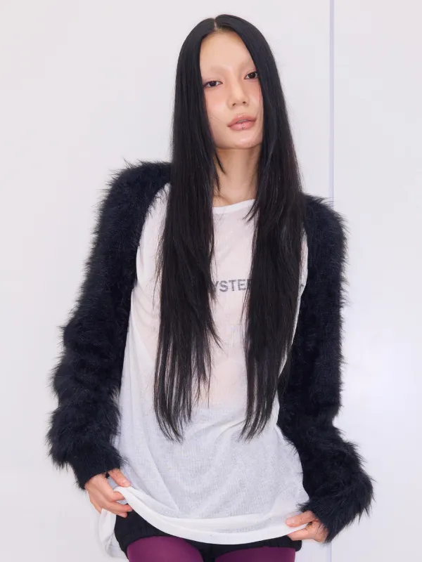 [10.06 예약 출고] [3차] CROP FUR BOLERO - BLACK