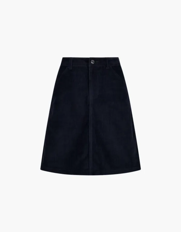 corduroy midi skirt - navy