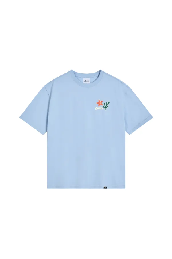 COASTAL EMBROIDERY T-SHIRT-PASTEL BLUE