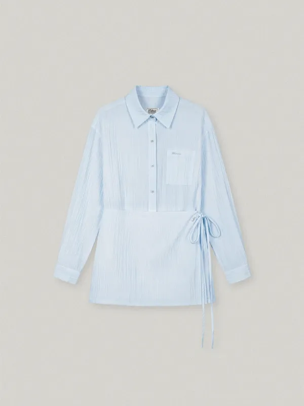 ARIA SHEER STRIPE SHIRT - BLUE아리아 시어 스트라이프 셔츠