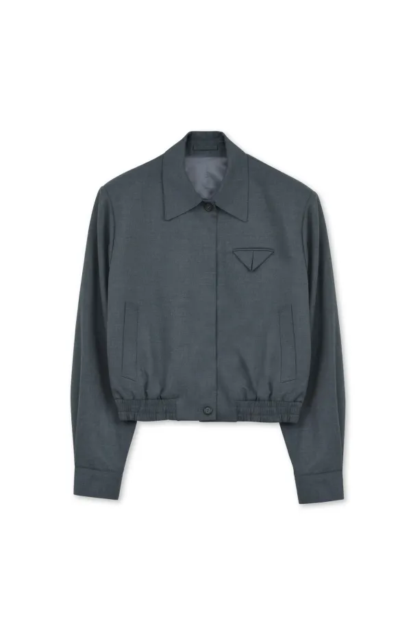 W Wool Blouson, Charcoal